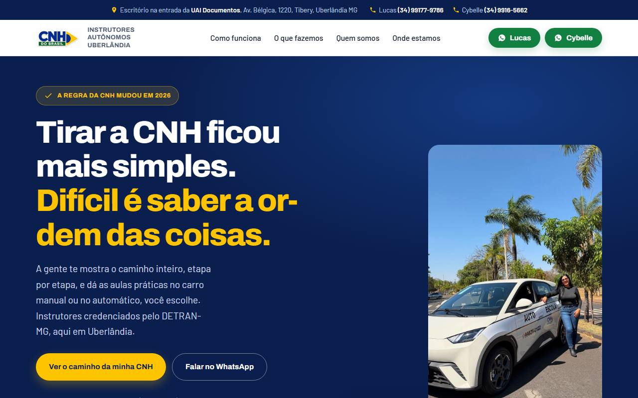 Site da CNH do Brasil, instrutores de trânsito de Uberlândia, feito pela Alta7